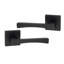  Wave Design Door Handles Set in Matt Black Finish with 2.5" 3 Lever Lock and Keyhole Escutcheon