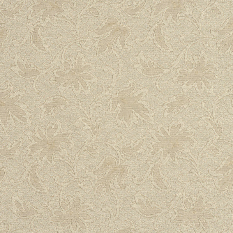 Tissu floral matelassé, Ivoire