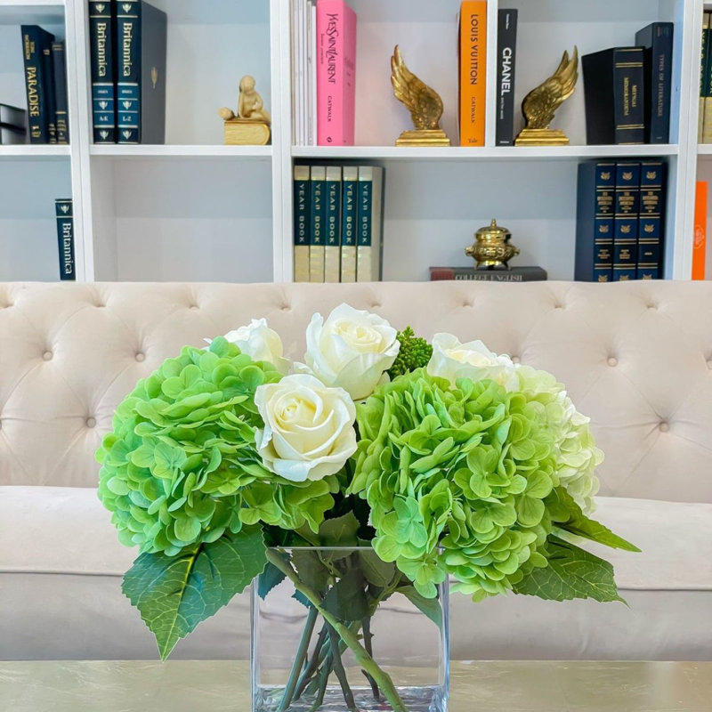Hydrangea Rose Real Touch Floral Arrangement