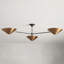 Plafonnier encastré à intensité variable 3 lumières en métal et or Sputnik Lyrica pour le salon ou le couloir dans un style moderne, Mid-Century et contemporain