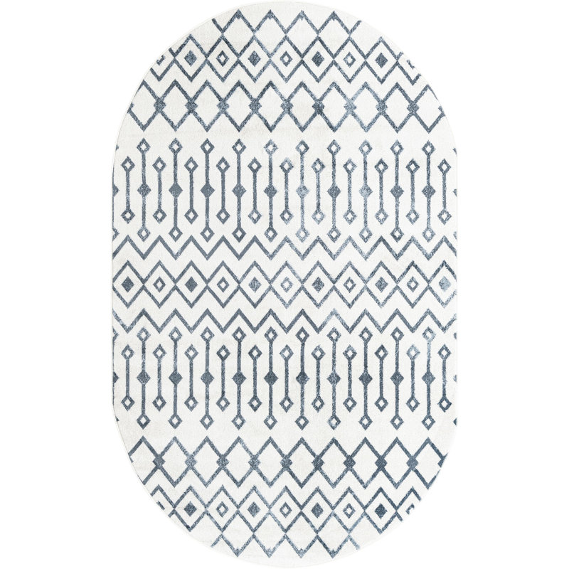 Moroccan Indoor Rug, Oval 5'3" x 8'