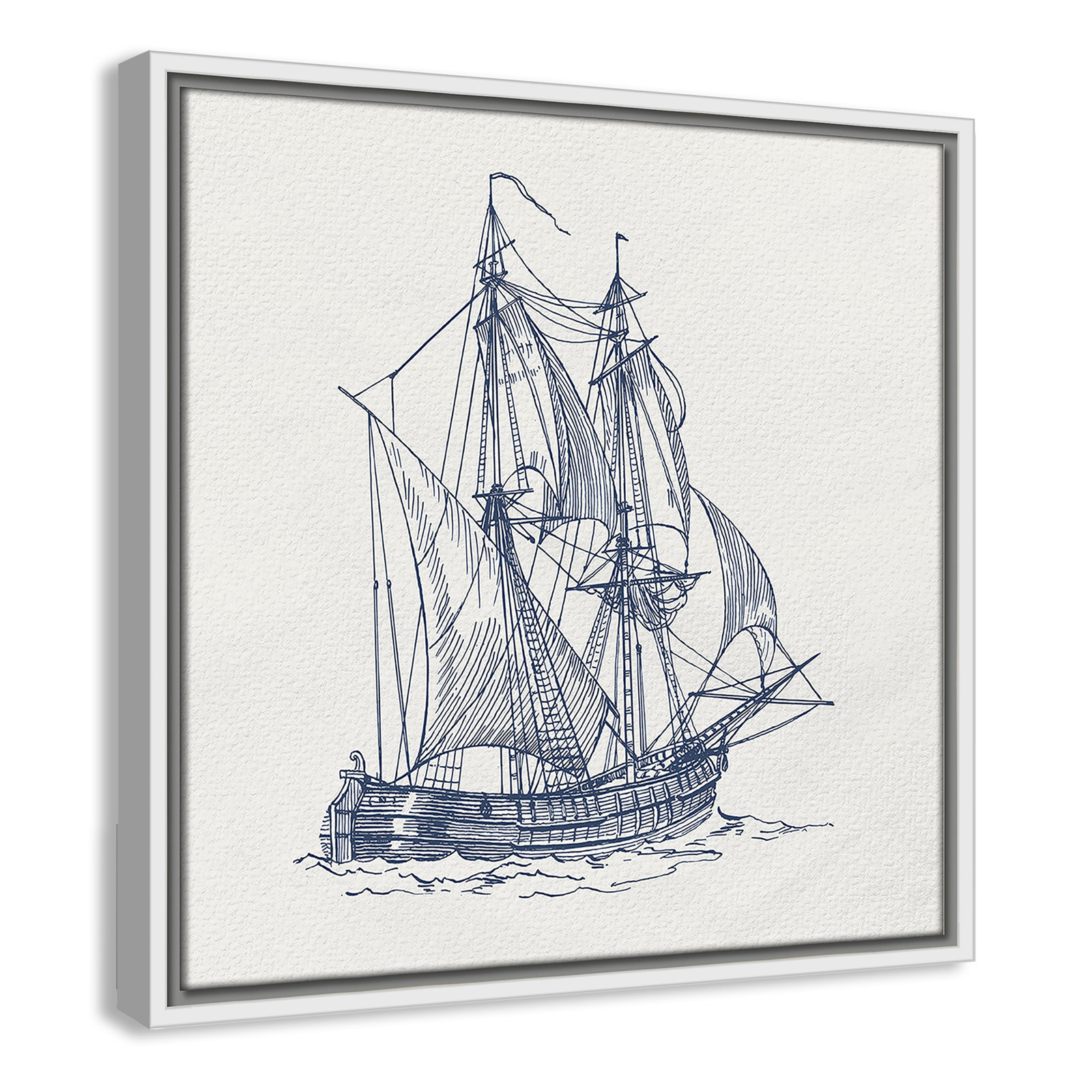 Into the Sea I Print by Kimberly Allen, 17.5" H x 17.5" W, White