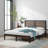 Samorah Metal Bed frame with Bamboo slatter Headboard-1289571800