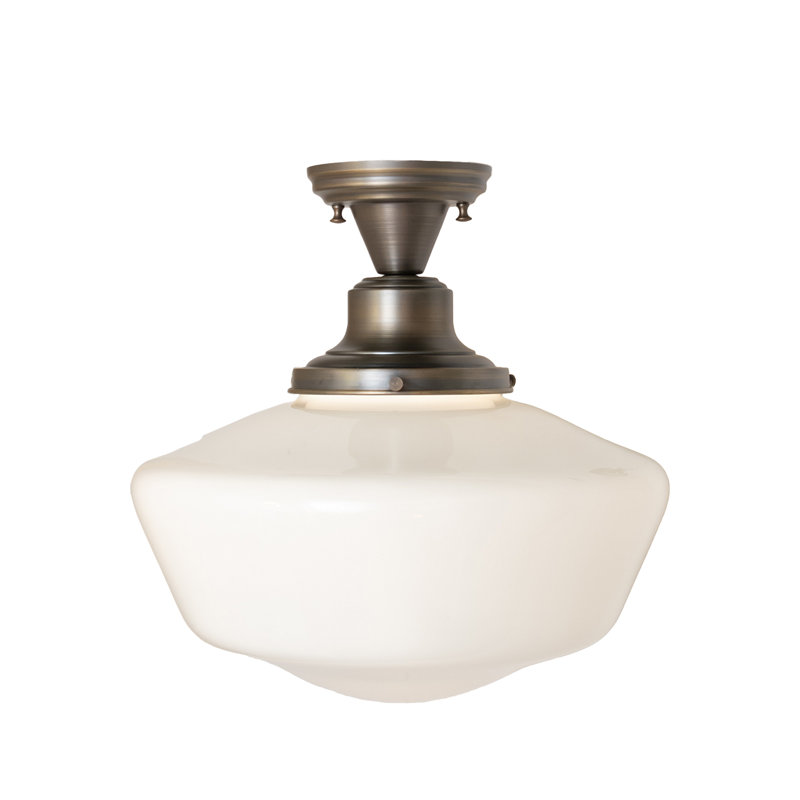 1 - Light Flush Mount, Antique Brass