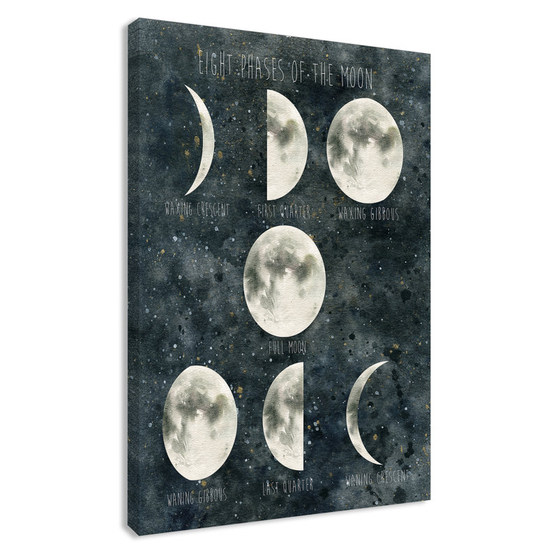 Art lunaire sur lune lunaire, H 36 po x l 24 po x P 1,5 po