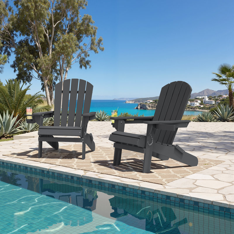 Ensemble de chaises pliantes Adirondack , Gris