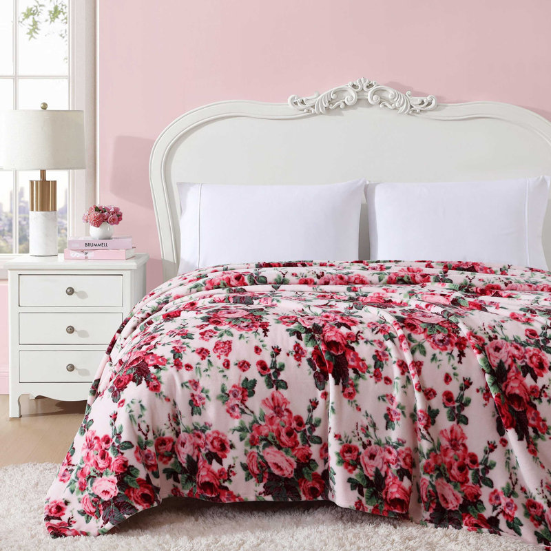 Polaire / microfibre, couverture en microfibre, Très grand lit, Rose clair