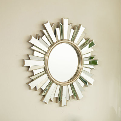 26'' Wall-mounted Sunburst-shaped PU Art Decorative Mirror