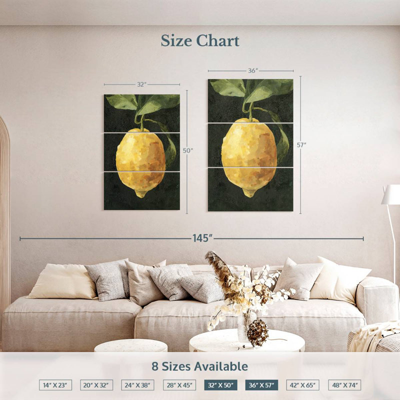 Yarlin Dark Lemon I, 50" H x 32" W