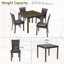 Ensemble de table de salle à manger en bois 5 pièces, ensemble de table de cuisine avec table carrée et 4 chaises rembourrées, table de salle à manger en bois avec décoration en cristal et ensemble de chaises pour la cuisine, la salle à manger