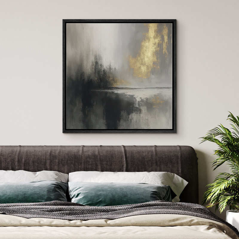 Reproduction d'art encadrée sur toile pour décor moderne neutre, Noir, H 24 po x l 24 po