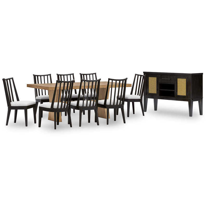 Galliden 10-Piece Dining Package, 10Pcs:Table,2 Arm Chairs,6 Side Chairs,Sideboard