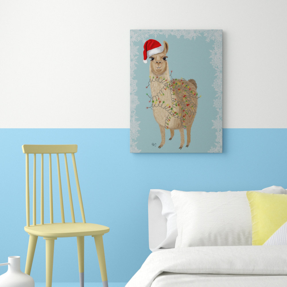 " Llama, Christmas Lights 2 " by Fab Funky The Holiday Aisle® 