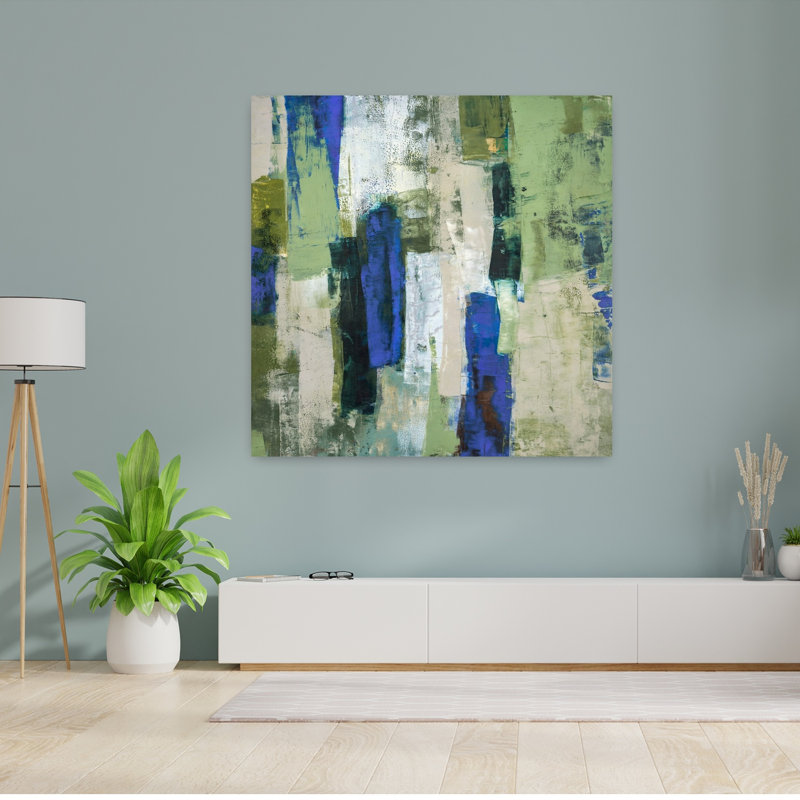 Foret D'Émeraude, art contemporain abstrait, H 48 po x l 48 po