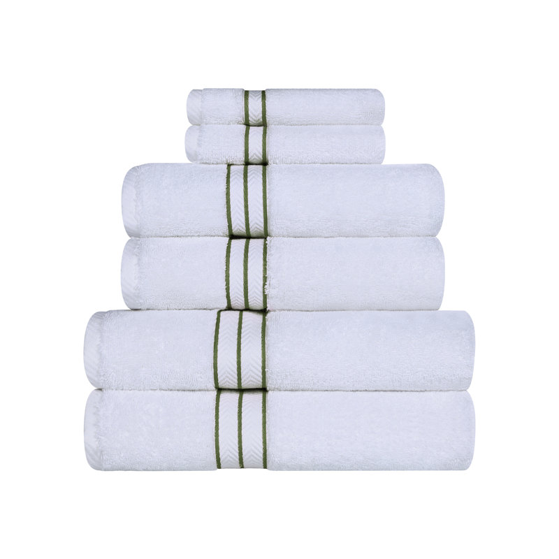Hotel Turkish Cotton 6-Piece Towel Set, Ultra-Plush & Luxury Weight, Forest Green