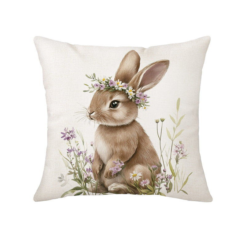 Coussins décoratifs de Pâques avec motifs de lapins, Multicolor