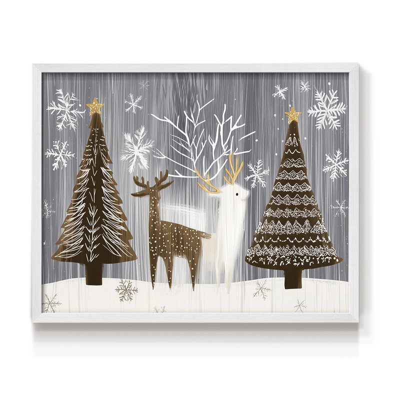 Art de Noël - CLII - Reproduction encadrée - Restickable, H 8 po x l 10 po, Blanc