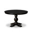 Ensemble de table de cuisine 7 pièces avec 6 chaises de salle à manger en polyester gris platine, un dossier capitonné et une table de cuisine ronde de 48 po au fini noir sablé.-786160272