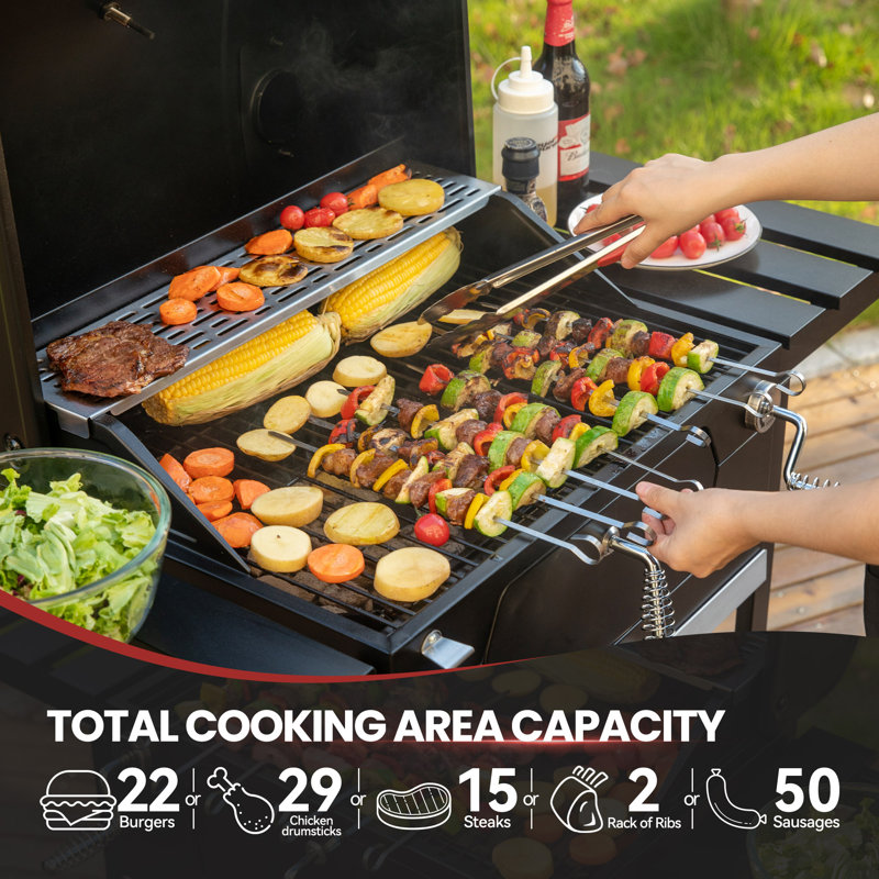 Royal Gourmet 24" Crop Barrel Charcoal Grill with Side Shelf and Cover - Image 5