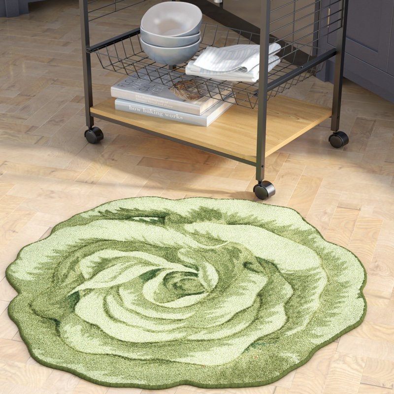 Mullens Non-Slip Floral Doormat, Green