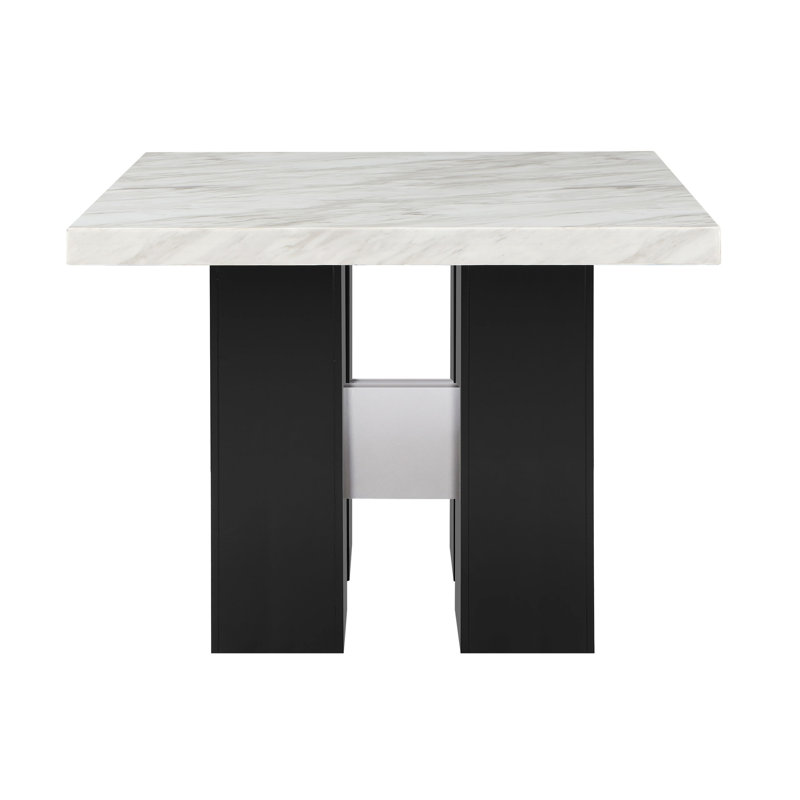 TABLE DE BAR ET TABOURETS DE BAR, Blanc/Noir