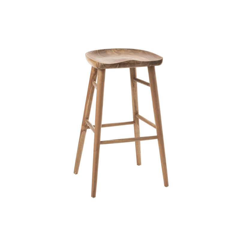 Amandine Solid Wood Bar Stool with Solid Wood Frame