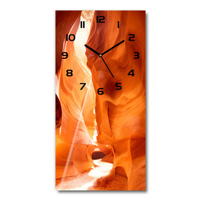 Jacquez Glass Wall Clock, Orange/Black