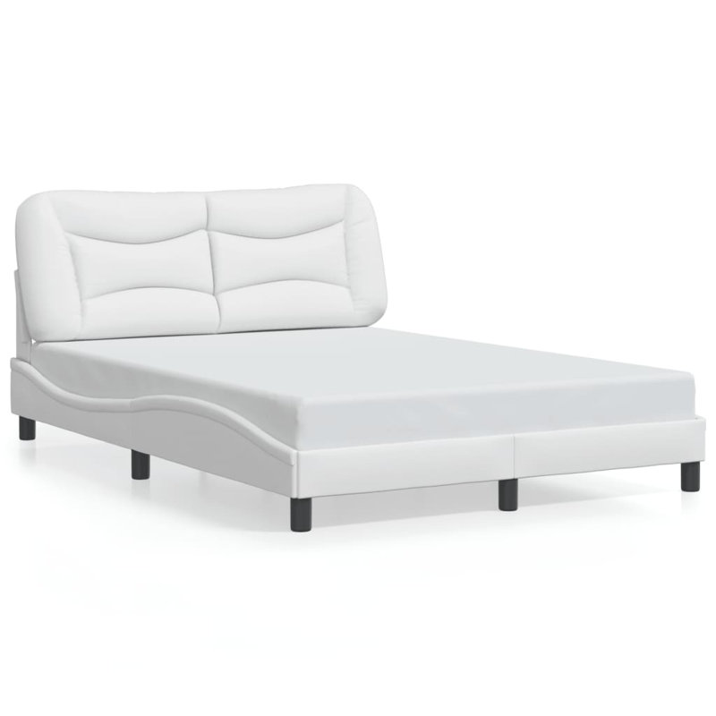 Cadre de lit vidaXL avec DEL sans matelas Hvar blanc 120 x 200 cm, Double, Blanc