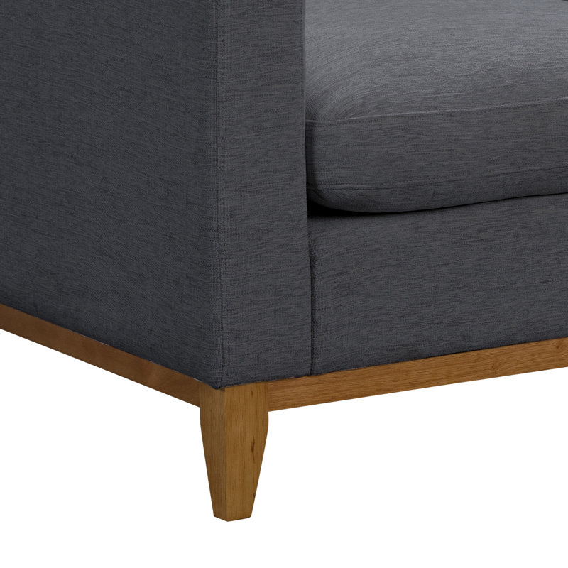 Bazil Upholstered L-Shaped Sectional Left Hand Facing, Gray 100% Polyester