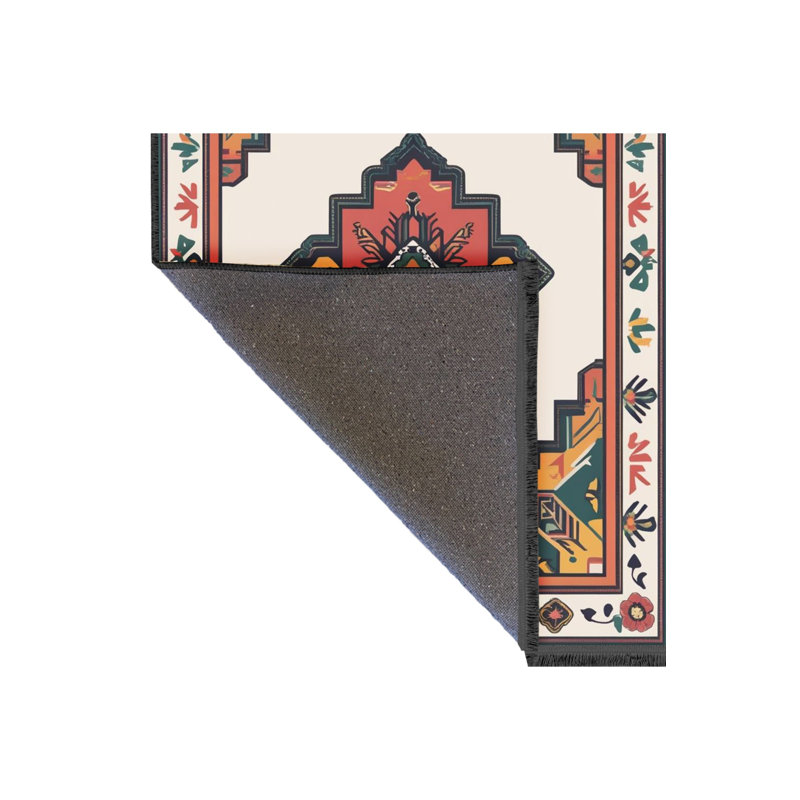 Tapis tissé orange traditionnel Mosso, 3'11" x 5'11"