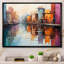 Orange Canal Abstract Reflections Bold, impression sur toile encadrée-1169944829-1169683335