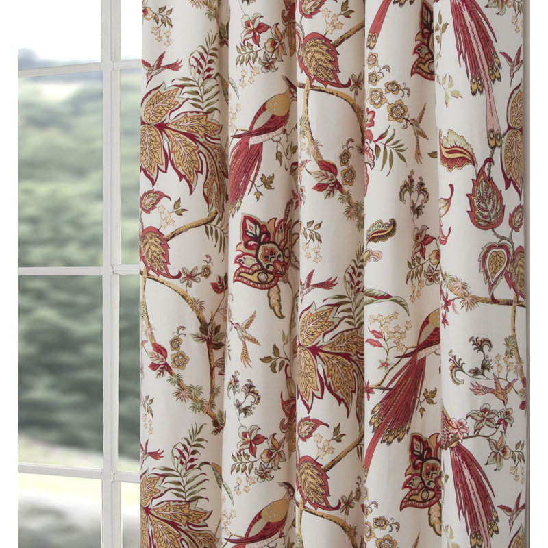 Cabragh Pencil Pleat Room Darkening Curtains, 117 W x 122 D cm,  Terracotta