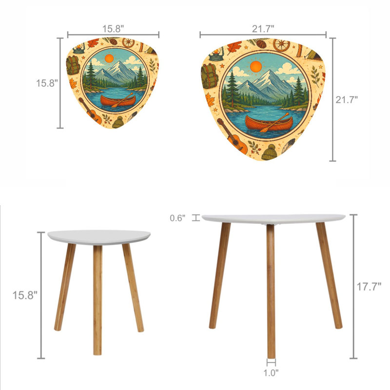Ensemble de 2 tables basses gigognes Triangle