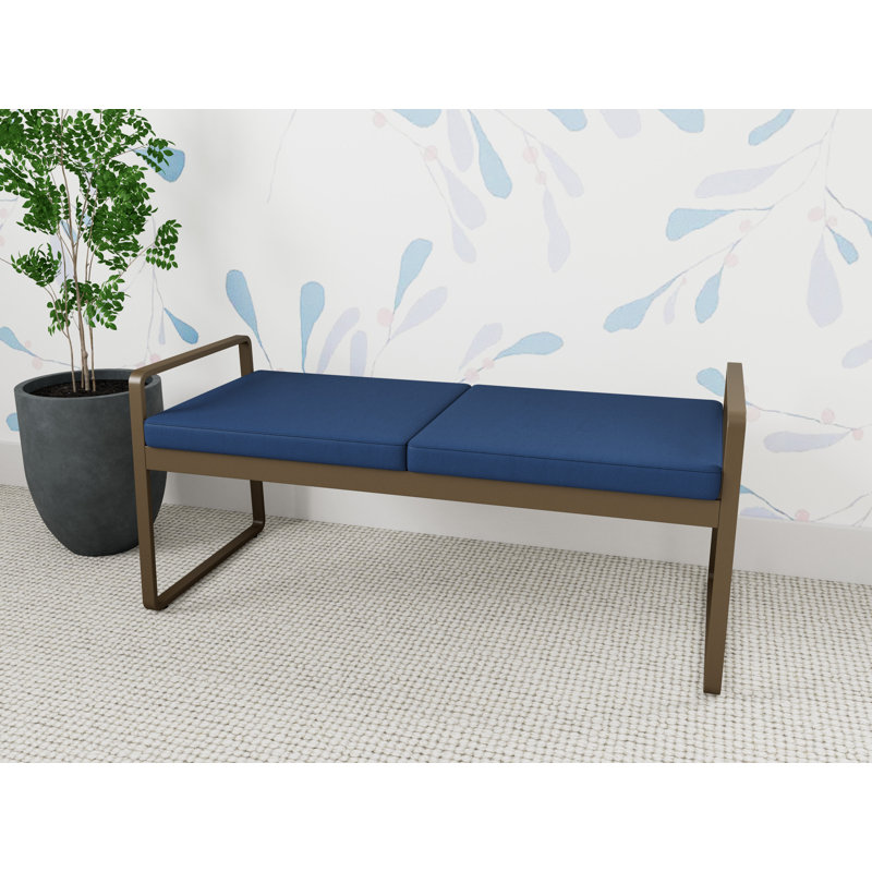 Banc en métal Gansett, Bronze, Bleu impérial Patriot Plus - vinyle facile à net