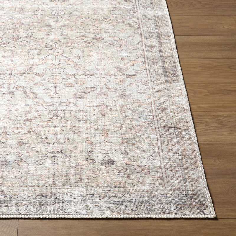 Jenni Yolo Home x Livabliss Amelia Washable Area Rug, Rectangle 2' x 2'11", Beige/Dusty Pink