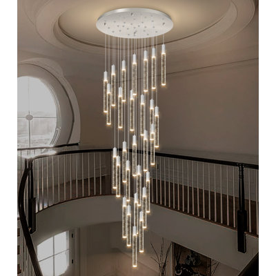 Lustre clair en cristal à intensité variable