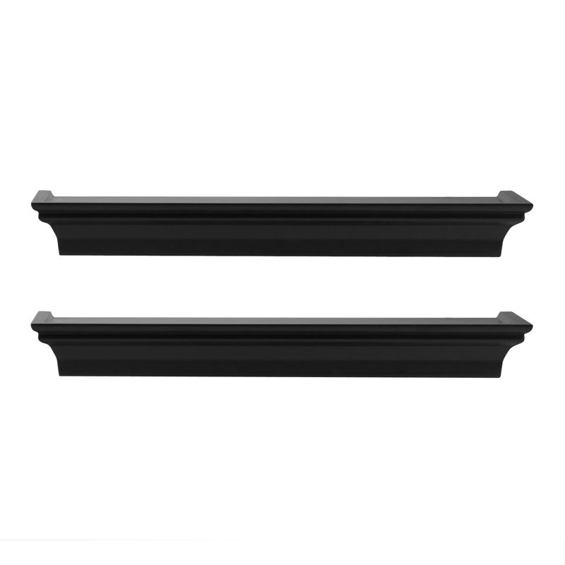 Tablettes murales flottantes 2 pièces Melannco pour chambre à coucher, salon et chambre de bébé Arlington, Noir