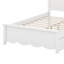Lit en bois avec tête de lit en forme de fleur et deux tiroirs pour la décoration et l'organisation de la chambre à coucher-1270533960