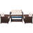 4-Piece Outdoor Conversation Set, Rattan Patio Furniture with Coffee Table and Cushions