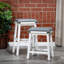 Tabouret de comptoir blanc antique de 24 po avec siège en cuir noir - offre une expérience d'assise confortable