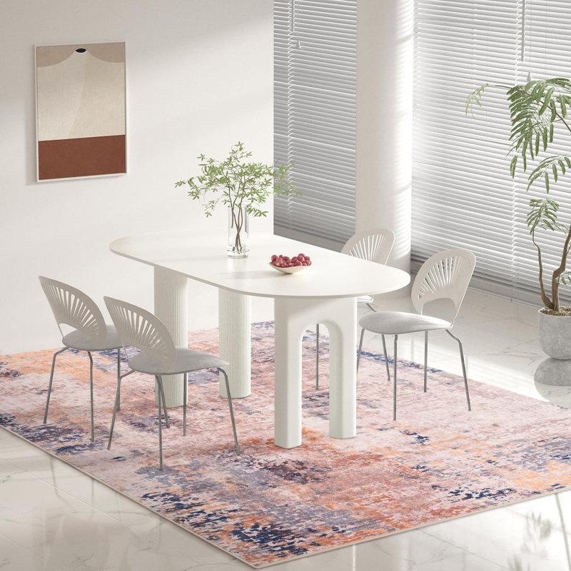 Modern Area Rugs Non-Slip Washable Abstract Soft For Living Room, Rectangle 8' x 10'