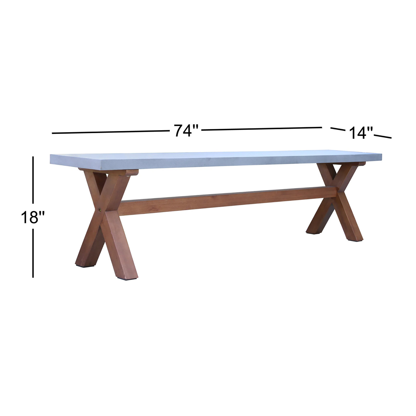 Fleur 74" Eucalyptus Picnic Bench