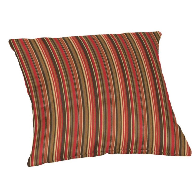 Casual Cushion Patterned Sunbrella® Fabric 1-Piece Indoor/Outdoor Square Throw Pillow, 15"W x 15"L, Dorsett Cherry