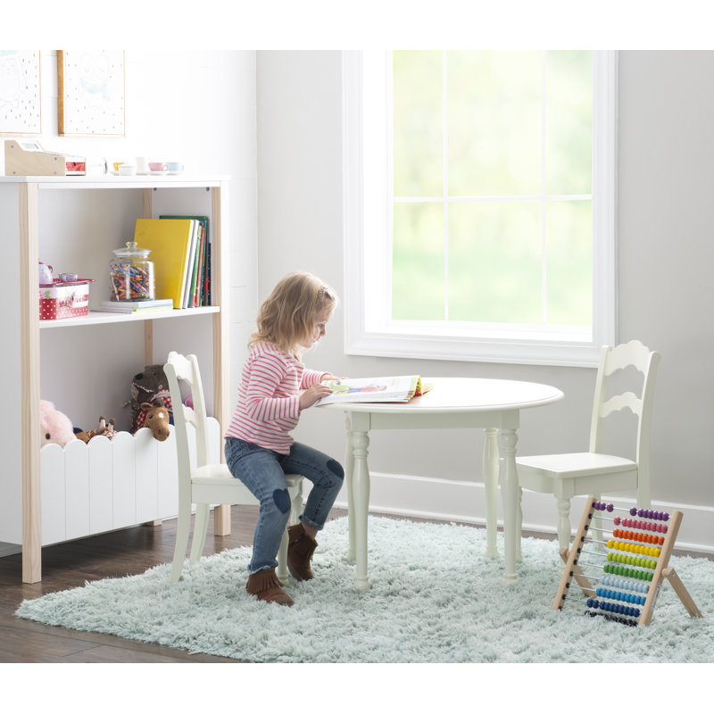 Kirbee Kids 3 Piece Round Play Or Activity Table and Chair Set