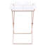 Élégante table portative en acrylique transparent avec base et plateau amovible en X