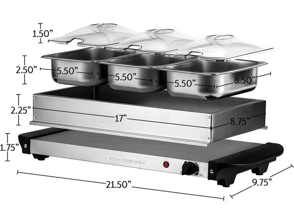 Best Buy: Elite Gourmet 3 Tray Electric Buffet Server Stainless