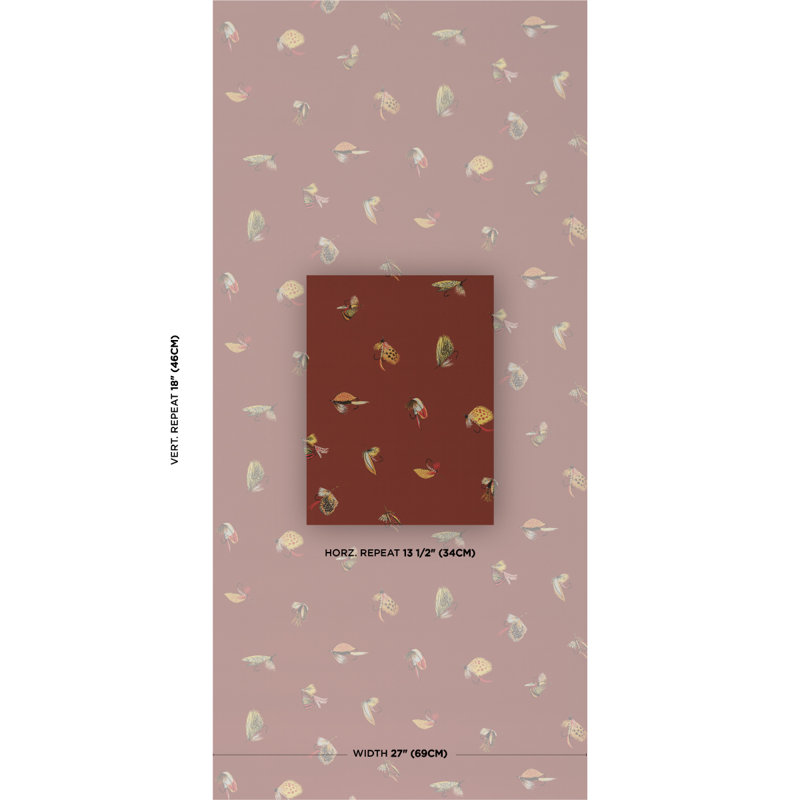 Fly Fishing Wallpaper Roll, Orange