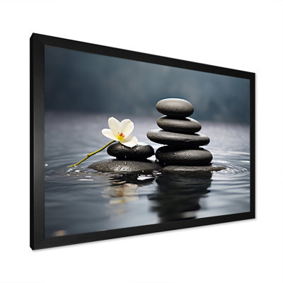 Blue Zen Serenity of Spiritual Stones in Water III - impressions sur toile de pierre spirituelle
