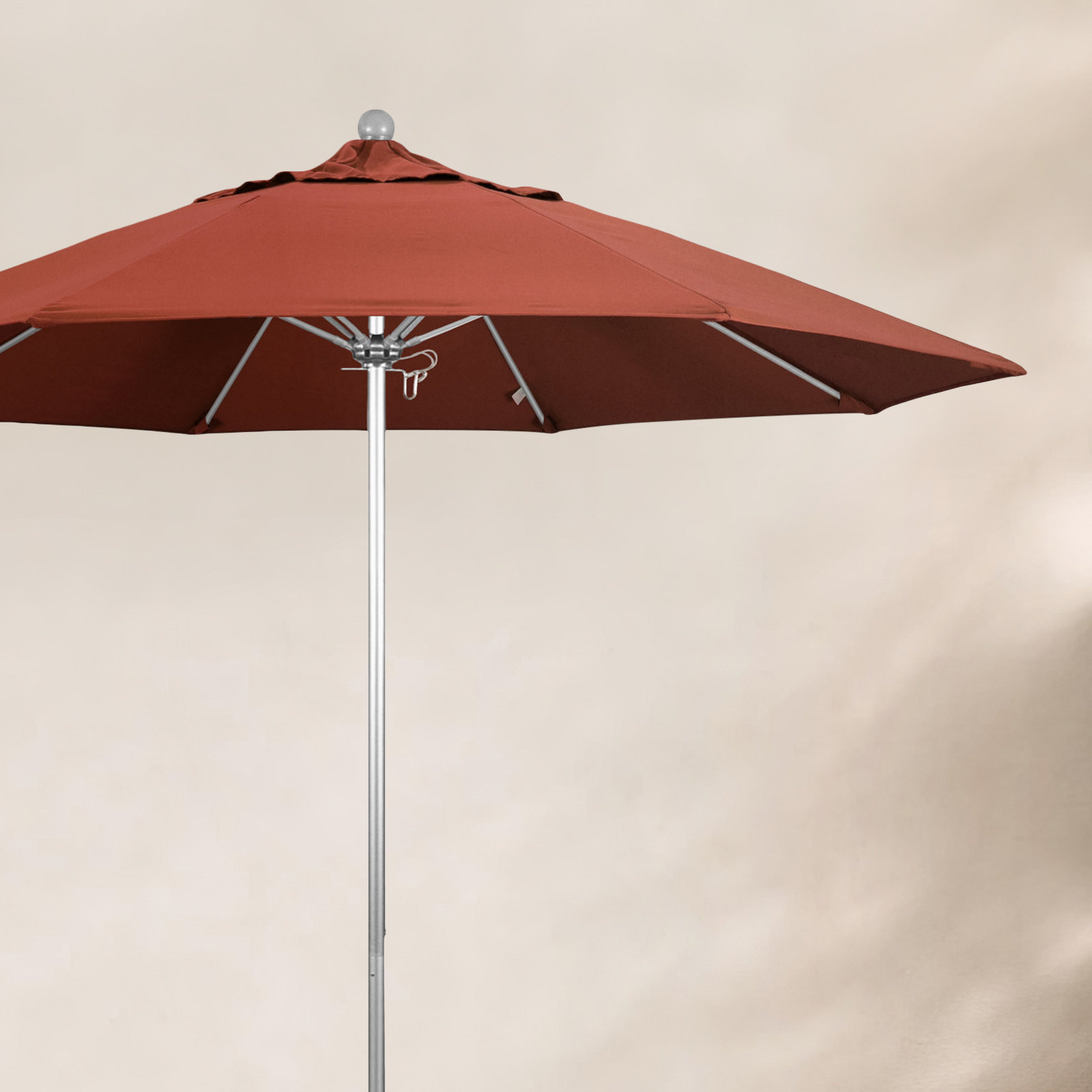 Maria 9' Sunbrella® Umbrella, Silver, Canvas Terracotta Sunbrella® Canvas