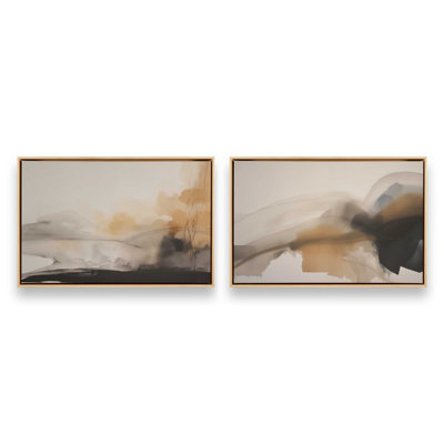 «Copper Rustic Elegance», ensemble de 2 impressions sur toile dans un cadre